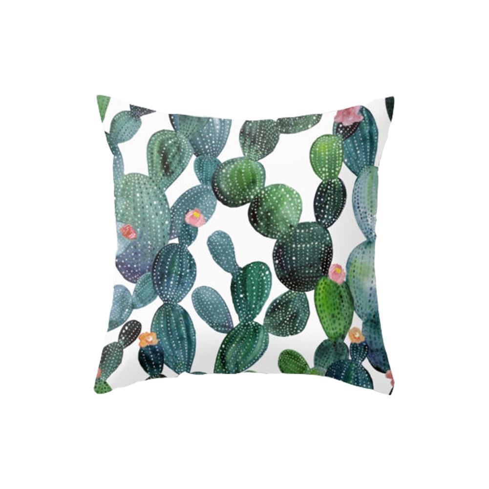 Square Cushion - Dark Green Cactus