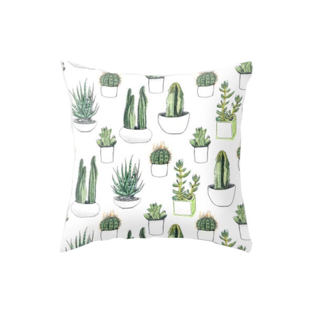 Square Cushion - Dark Green Cactus