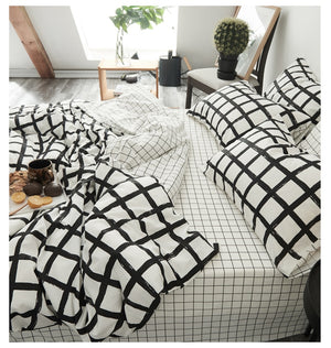 Bedding Set 100% Cotton (Black And White)