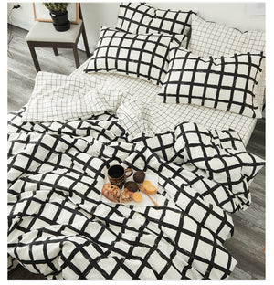 Bedding Set 100% Cotton (Black And White)