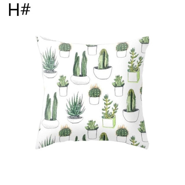 Square Cushion - Dark Green Cactus