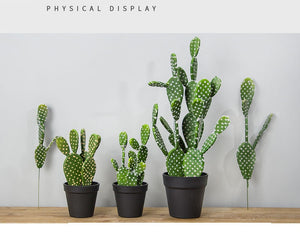 Srtificial tropical cactus plant green (2pcs)